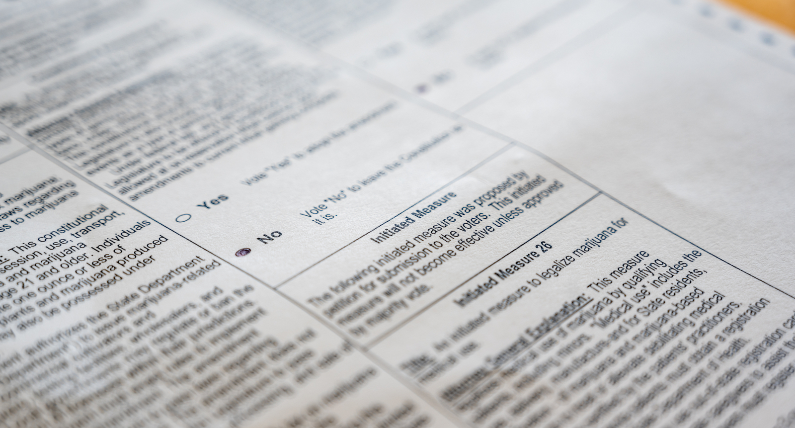 A picture of a ballot initiative