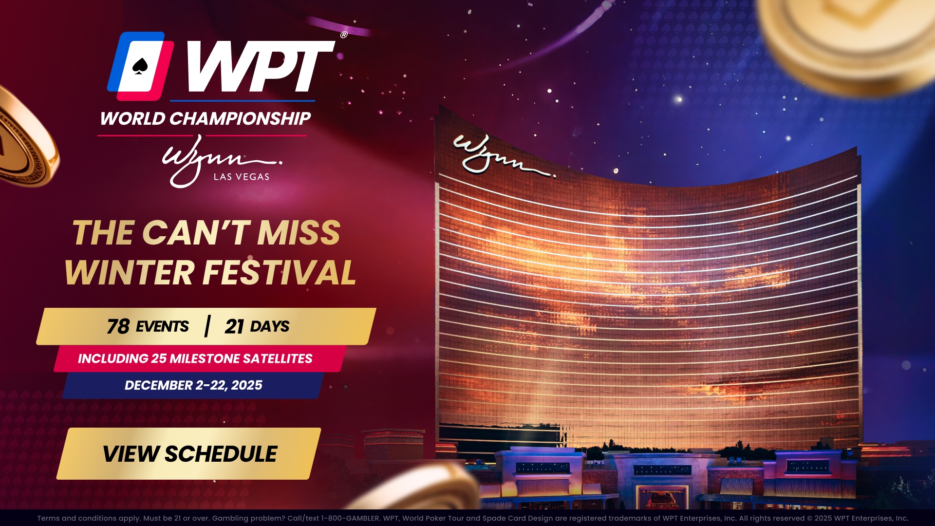 2025 WPT World Championship at Wynn Las Vegas Schedule Revealed - Poker News