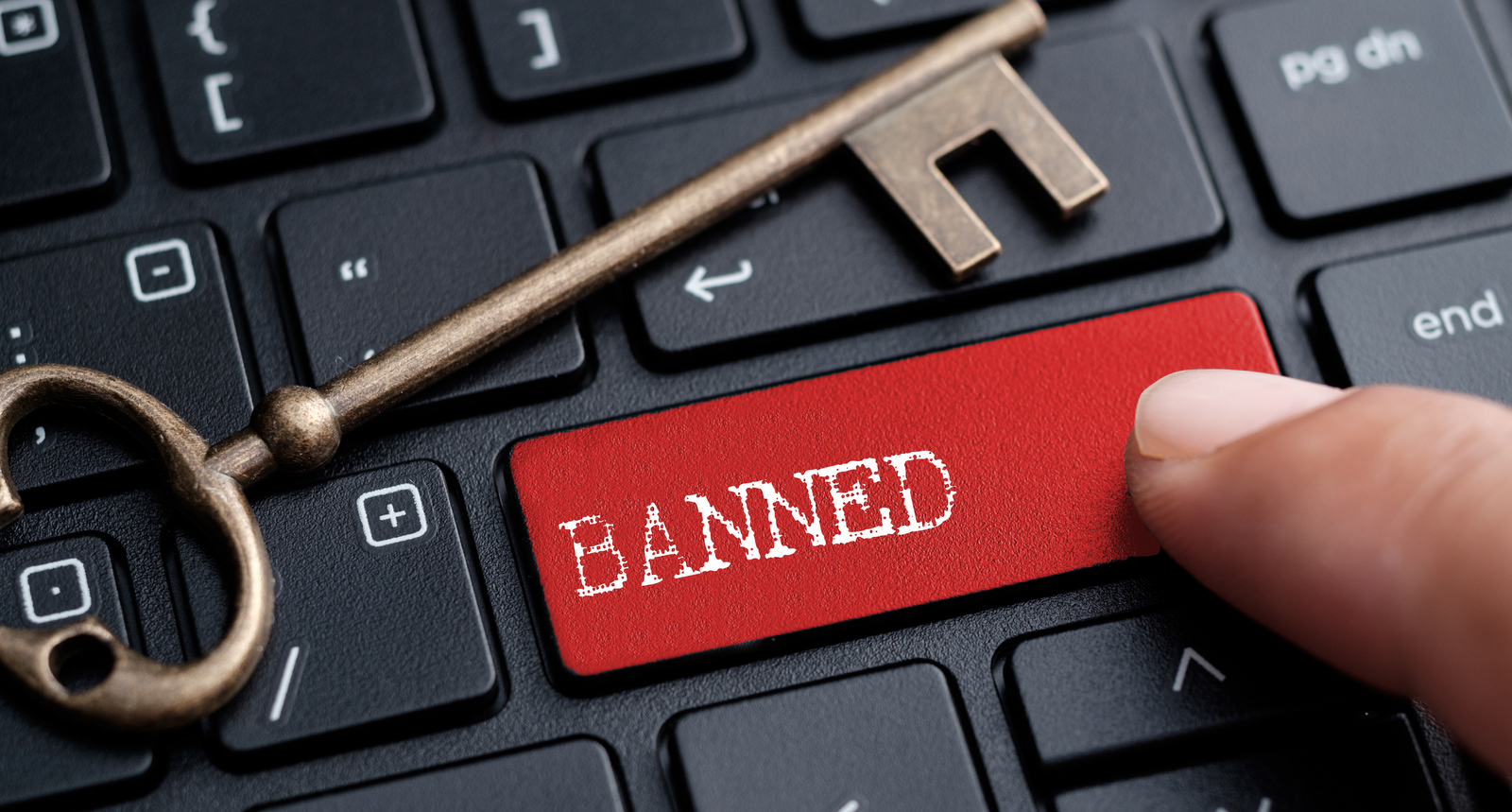 A picture of a banned button