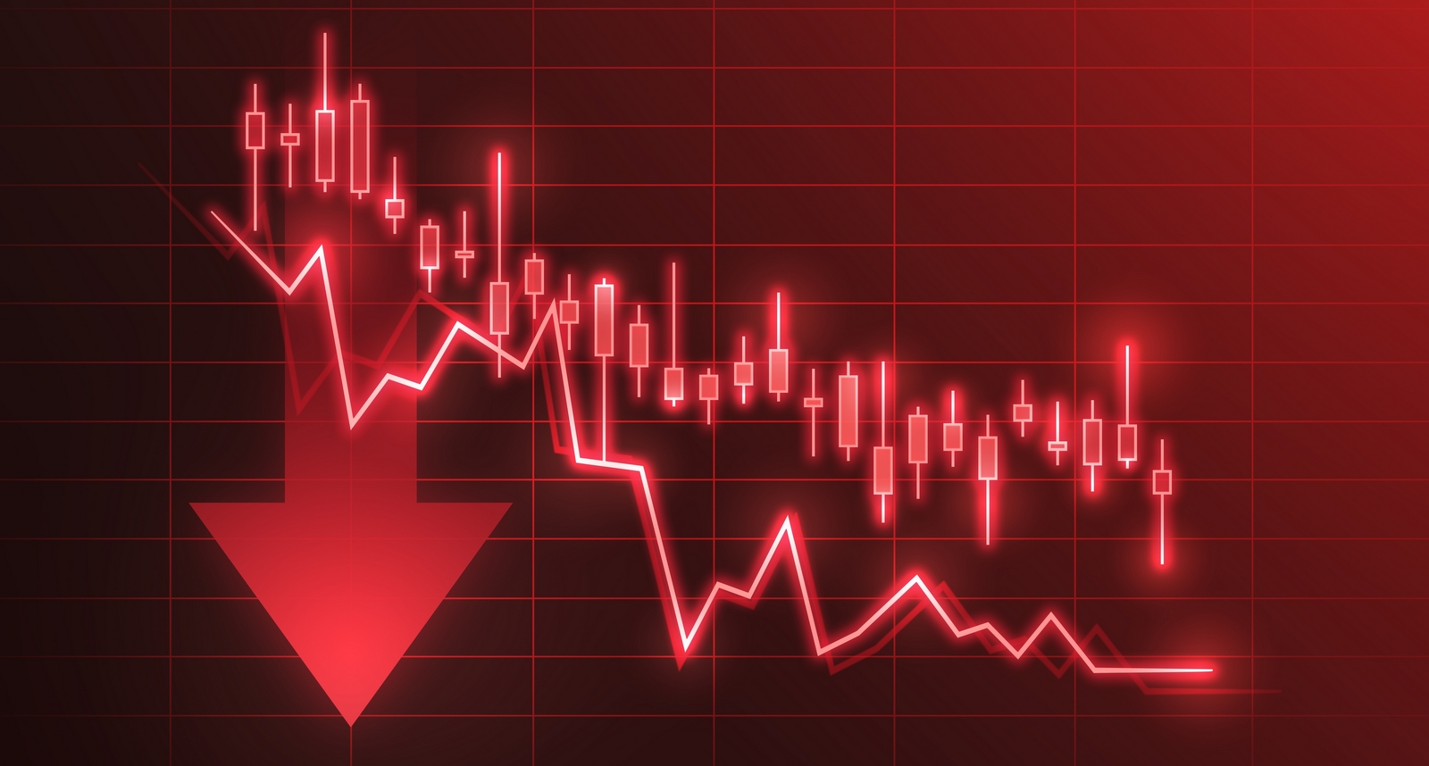 A picture of dropping stock prices