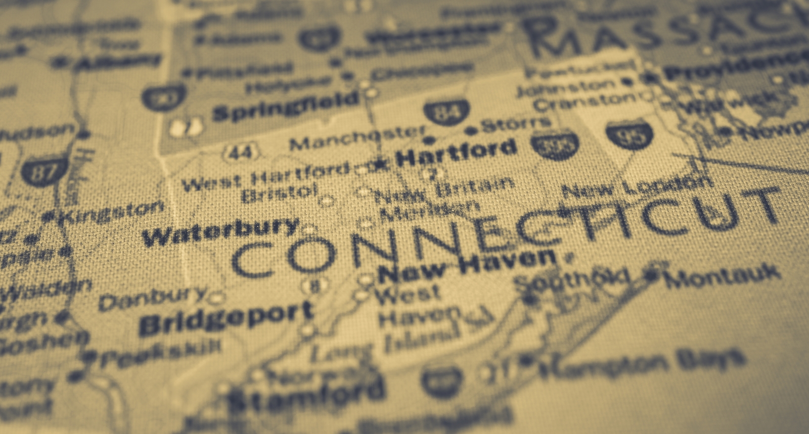 A map of Connecticut