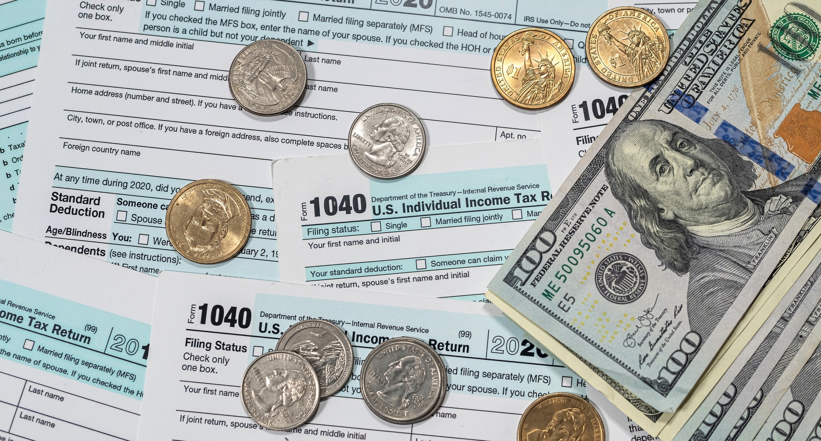A picture of US tax documents