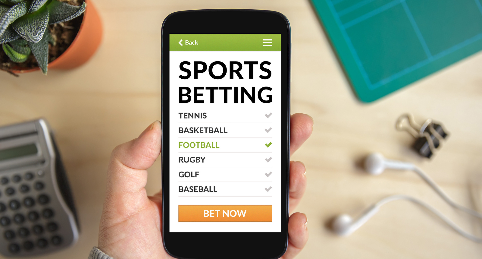 A picture of a phone using an online sportsbook