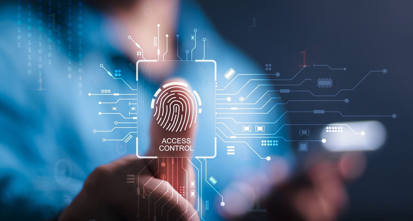 An image of a man scanning his fingerprint