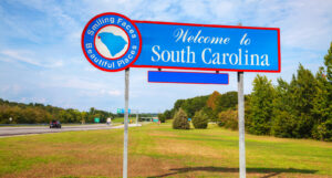 A picture of a "Welcome To South Carolina" sign
