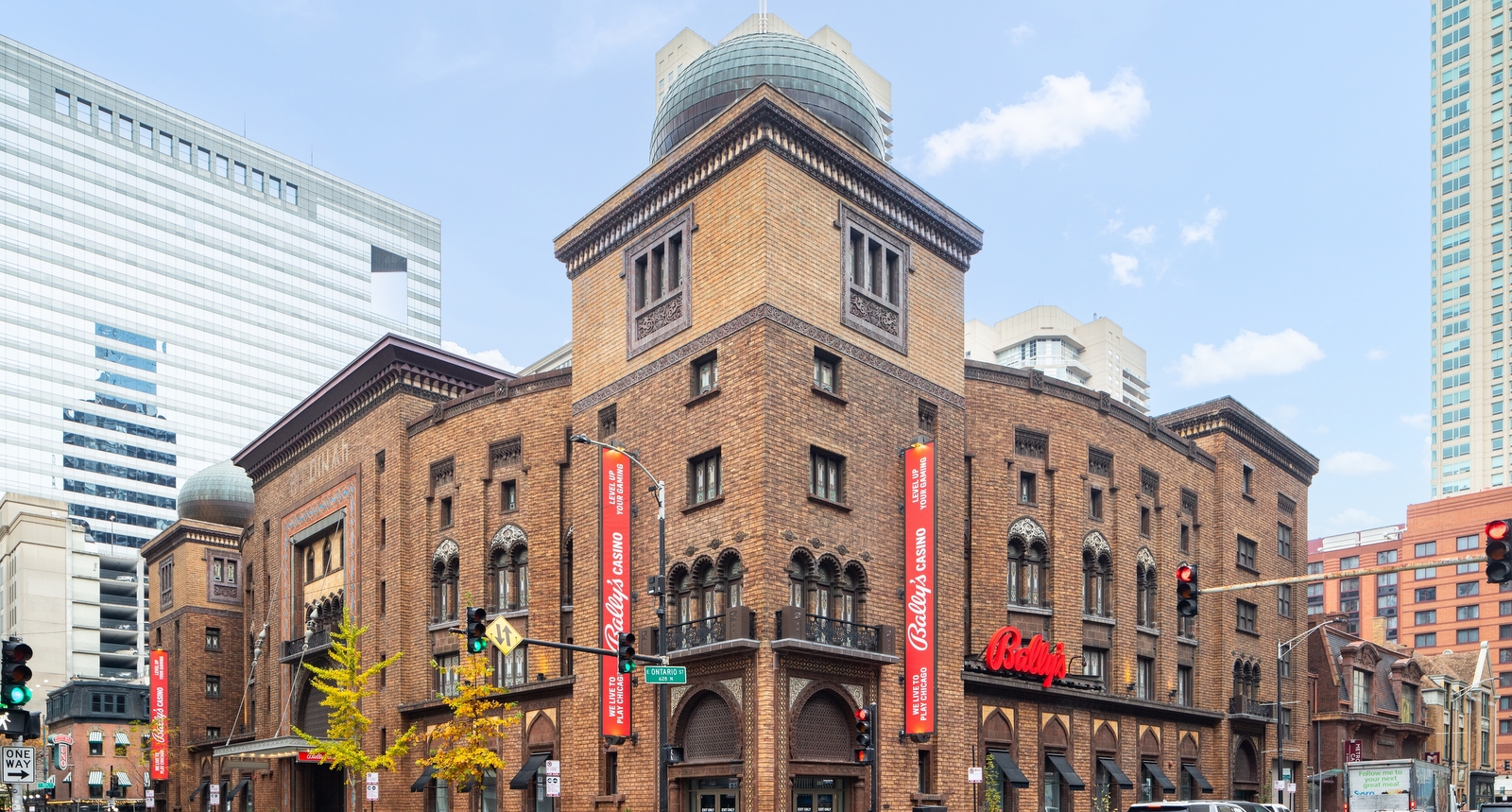 A picture of the temporary location of Bally's casino in Chicago