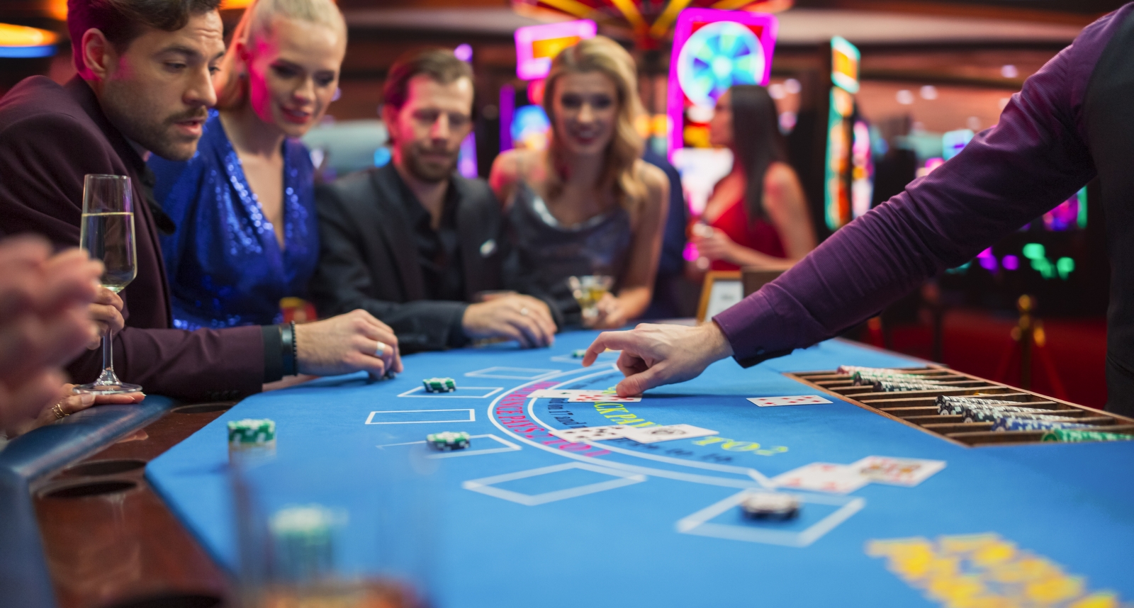 A picture of a blackjack game