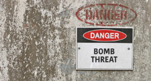 An image of a bomb threat sign