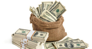 A picture of a bag of money