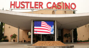 A picture of the Hustler Casino in Los Angeles