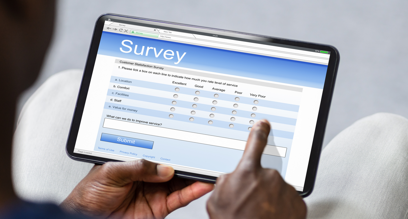 A picture of a survey