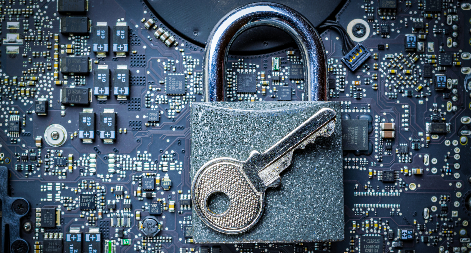 A picture of a lock and key on top of software