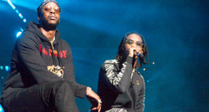A picture of rappers Offset and 2Chainz