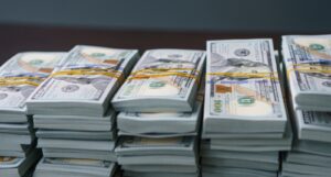 A picture of stacks of money