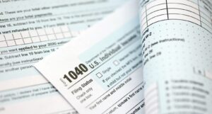 A picture of tax forms