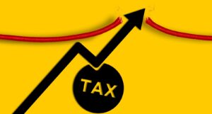 A picture representing a rising tax rate