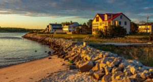 A picture of the Maine coastline