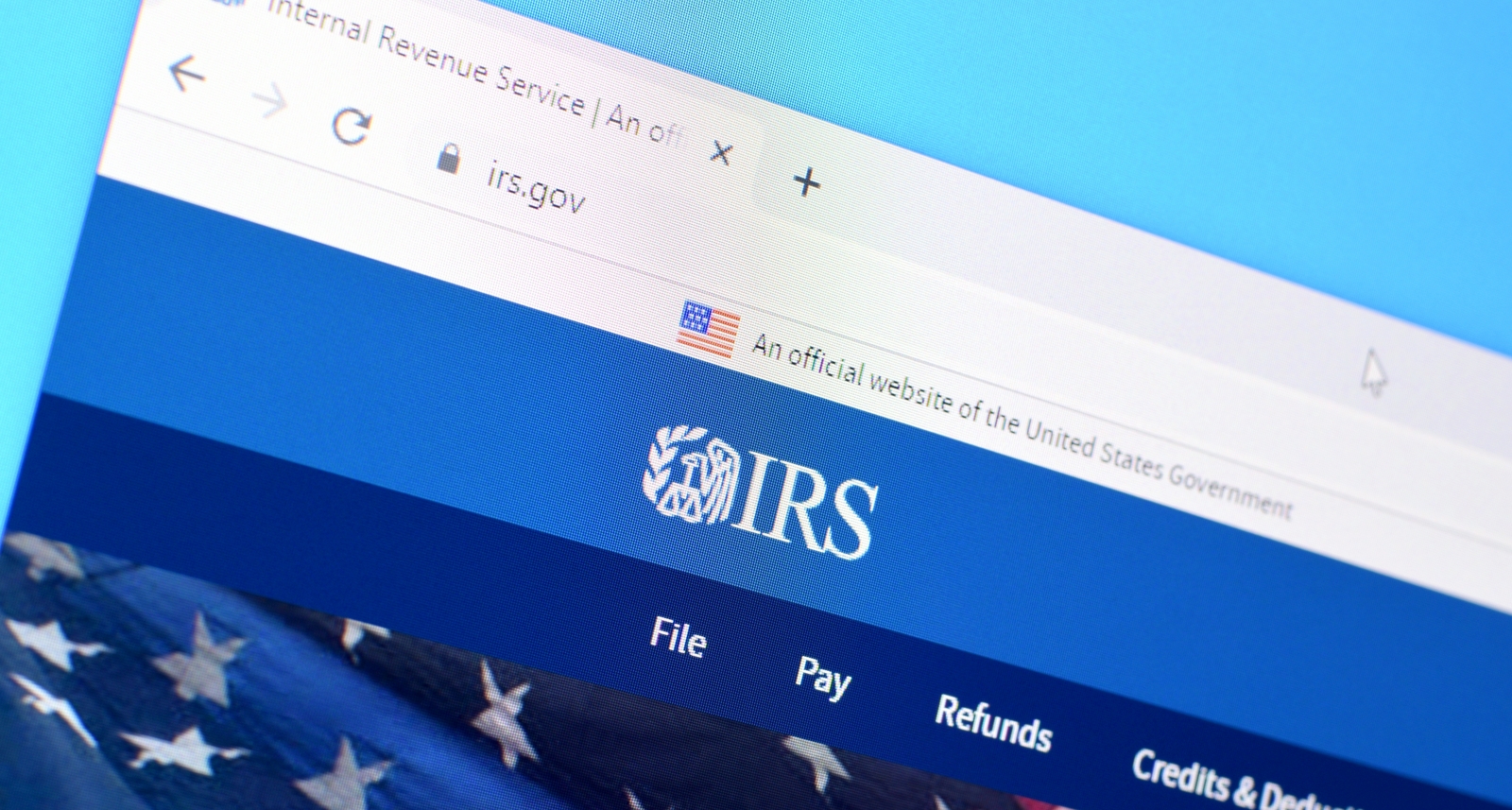 A picture of the IRS logo on a website