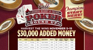 Fall Poker Round Up Returns To Wildhorse This Nov.